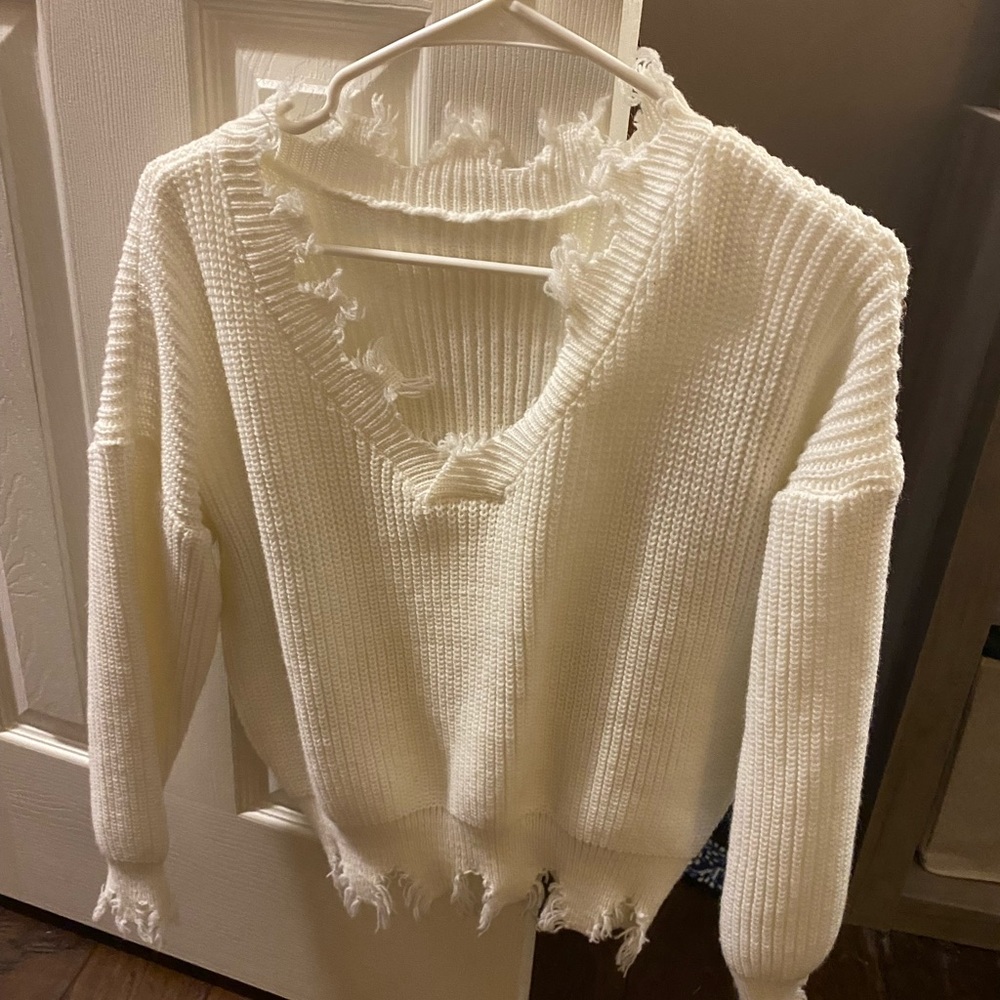 White SHEIN sweater